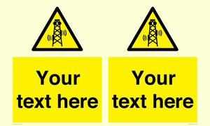 Custom warning RF radiation transmitter